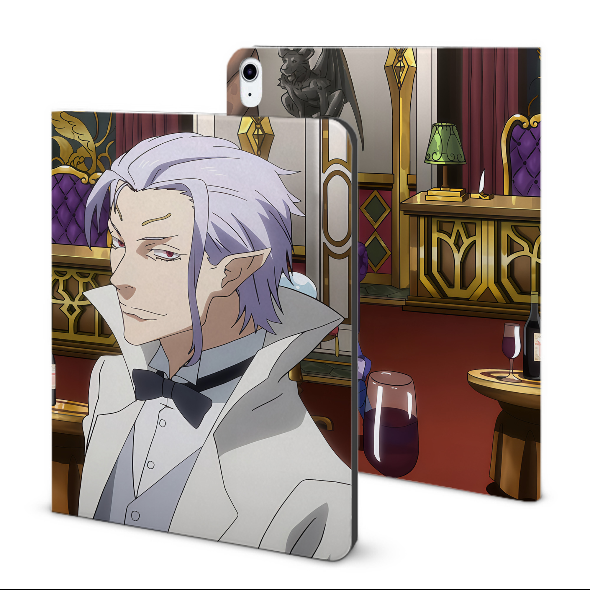（画像用） 転スラ Regarding Reincarnated to Slime IPad ケース ブック型 PUレザー TPU 耐衝撃 軽量 薄型 ペン収納なし 全面保護 IPad 各モデル対応